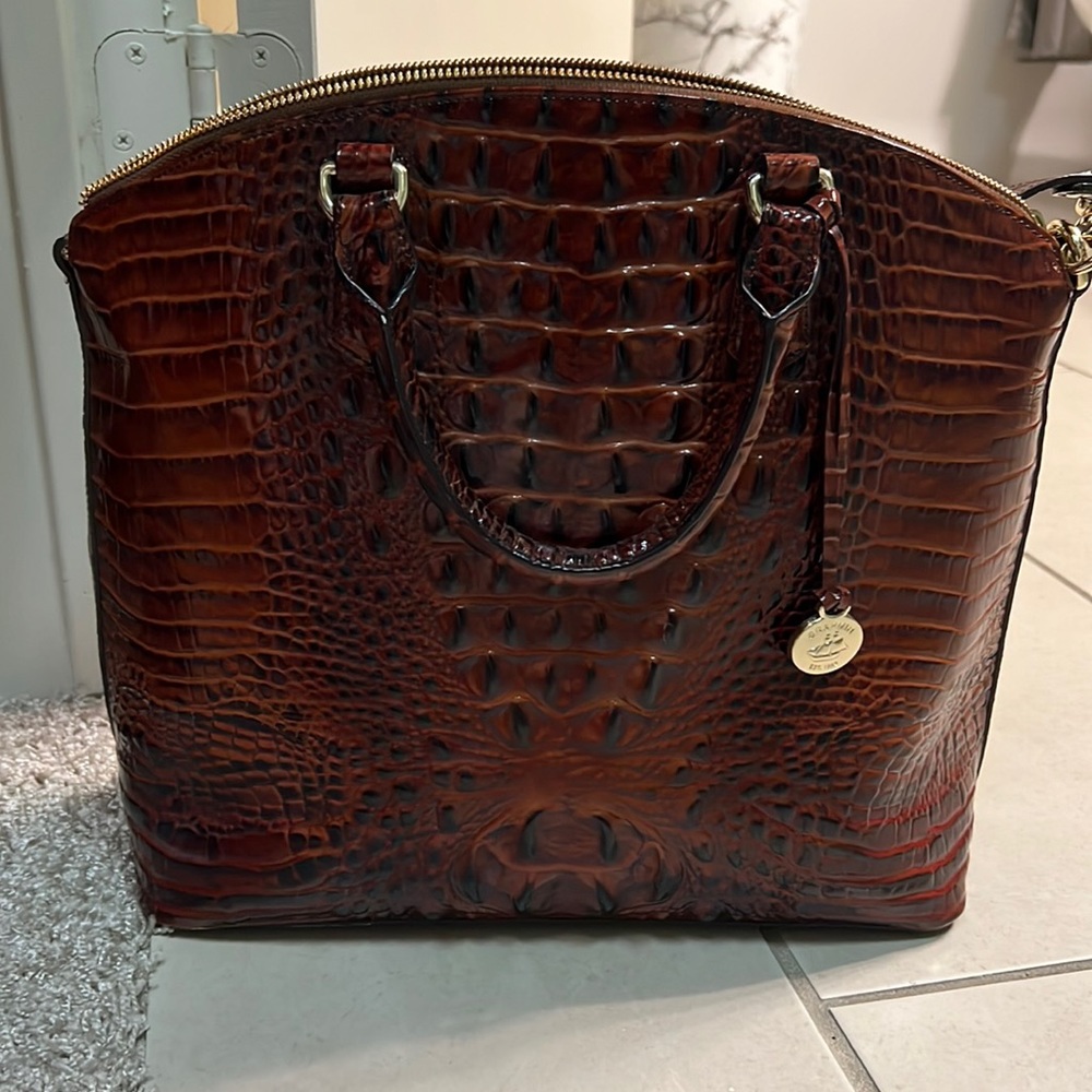 Brahmin Large Duxbury Satchel Bag Pecan Melbourne